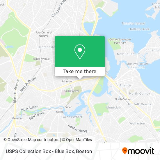 Mapa de USPS Collection Box - Blue Box