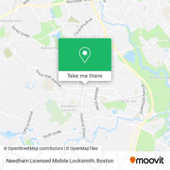 Mapa de Needham Licensed Mobile Locksmith