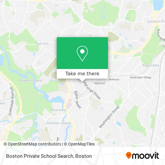 Boston Private School Search map