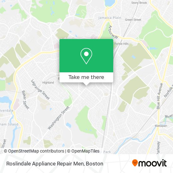 Roslindale Appliance Repair Men map