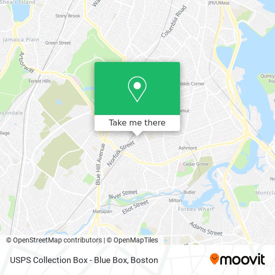 USPS Collection Box - Blue Box map