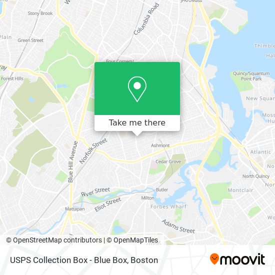 Mapa de USPS Collection Box - Blue Box