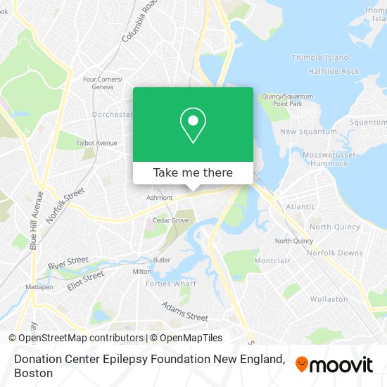 Donation Center Epilepsy Foundation New England map