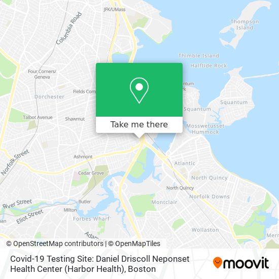 Covid-19 Testing Site: Daniel Driscoll Neponset Health Center (Harbor Health) map