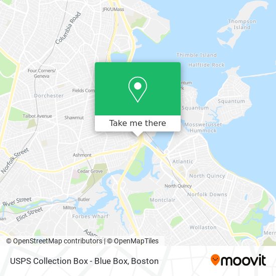 Mapa de USPS Collection Box - Blue Box