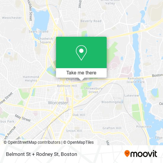 Belmont St + Rodney St map