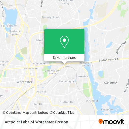 Arcpoint Labs of Worcester map