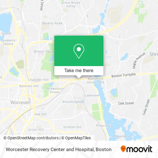 Mapa de Worcester Recovery Center and Hospital