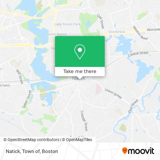 Natick, Town of map