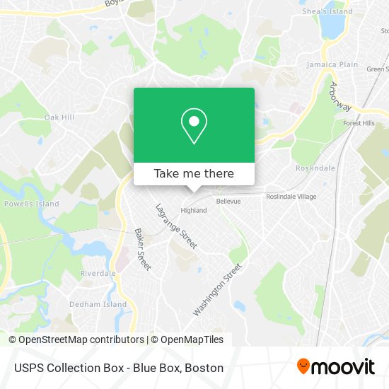 Mapa de USPS Collection Box - Blue Box