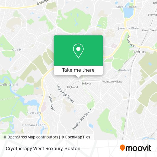 Cryotherapy West Roxbury map