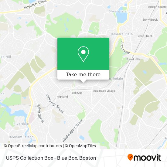 Mapa de USPS Collection Box - Blue Box