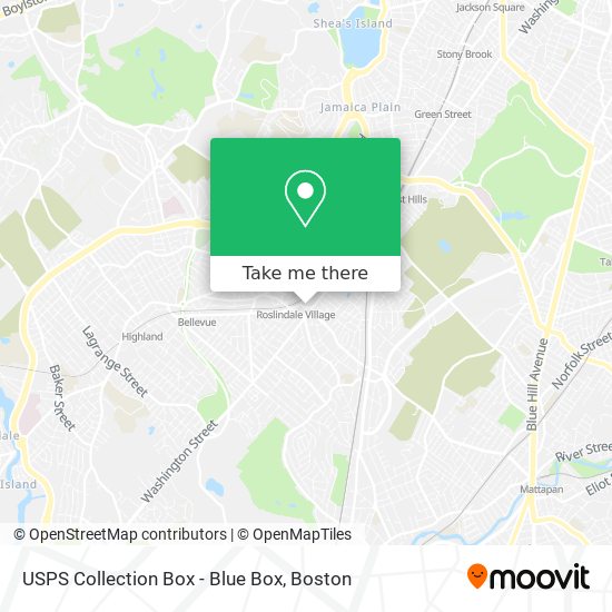 Mapa de USPS Collection Box - Blue Box