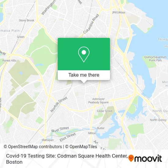 Covid-19 Testing Site: Codman Square Health Center map