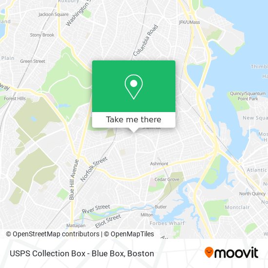 Mapa de USPS Collection Box - Blue Box