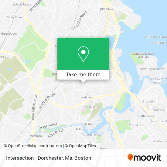 Mapa de Intersection - Dorchester, Ma