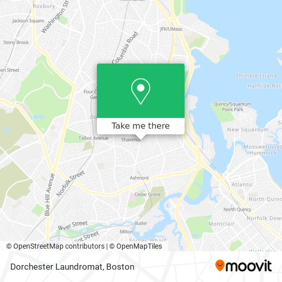 Dorchester Laundromat map