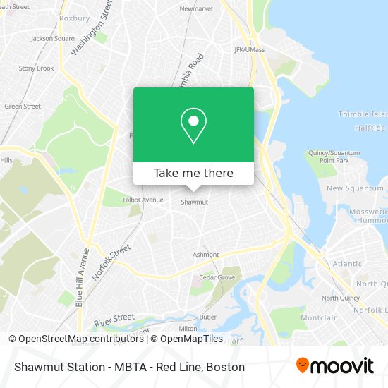 Mapa de Shawmut Station - MBTA - Red Line