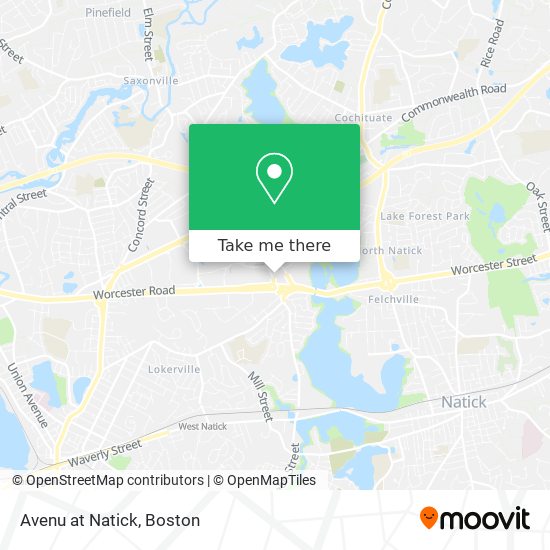 Avenu at Natick map