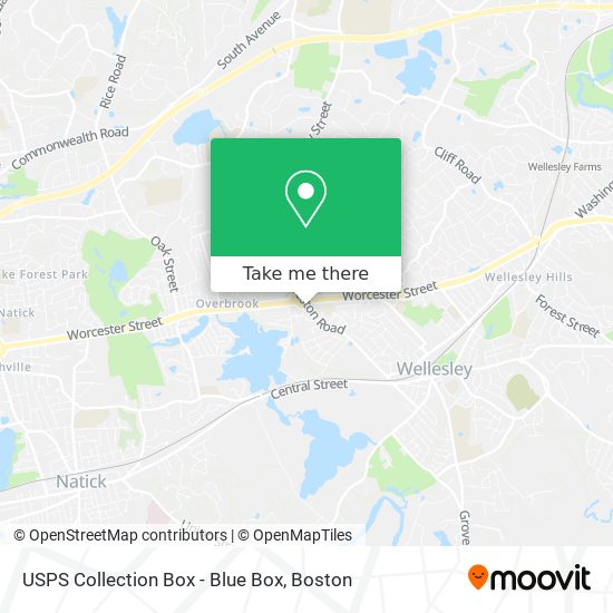 Mapa de USPS Collection Box - Blue Box