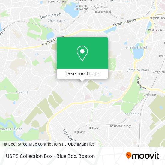 Mapa de USPS Collection Box - Blue Box