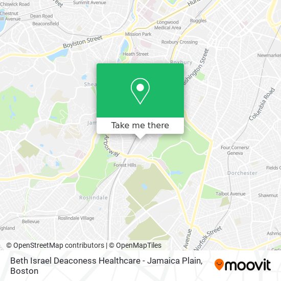 Mapa de Beth Israel Deaconess Healthcare - Jamaica Plain