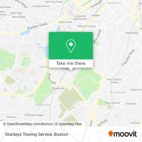 Stanleys Towing Service map