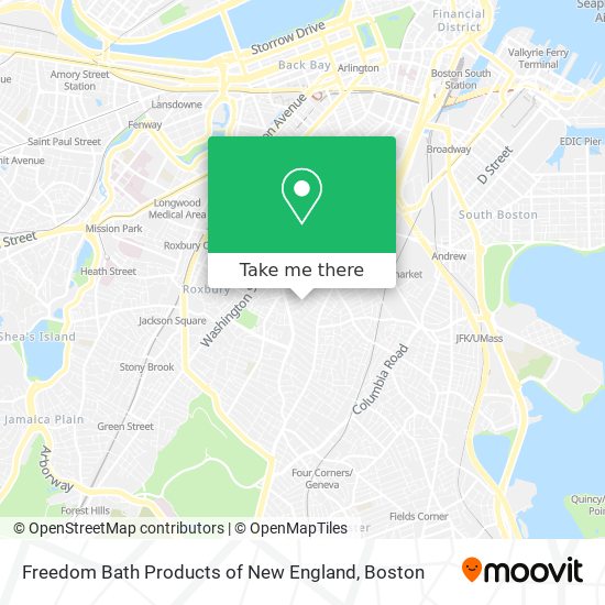 Freedom Bath Products of New England map