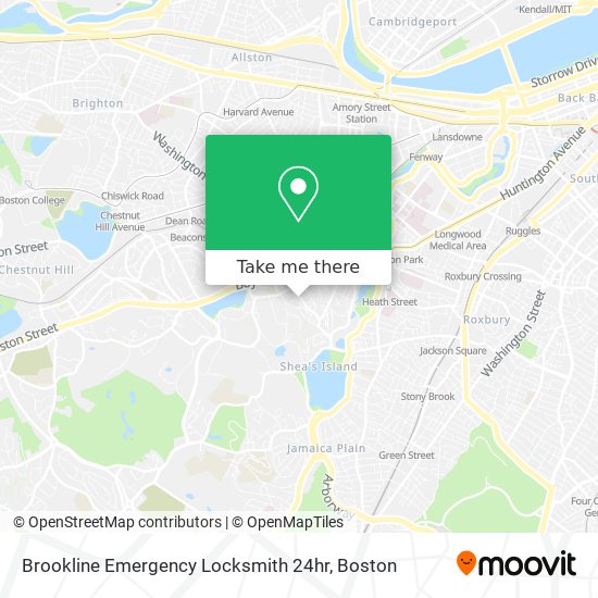 Mapa de Brookline Emergency Locksmith 24hr