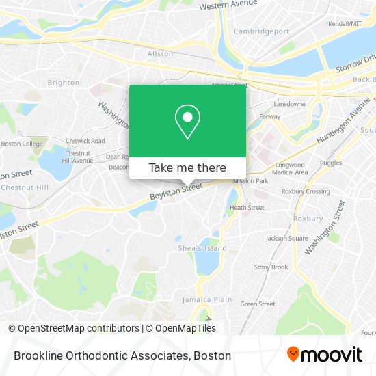 Brookline Orthodontic Associates map