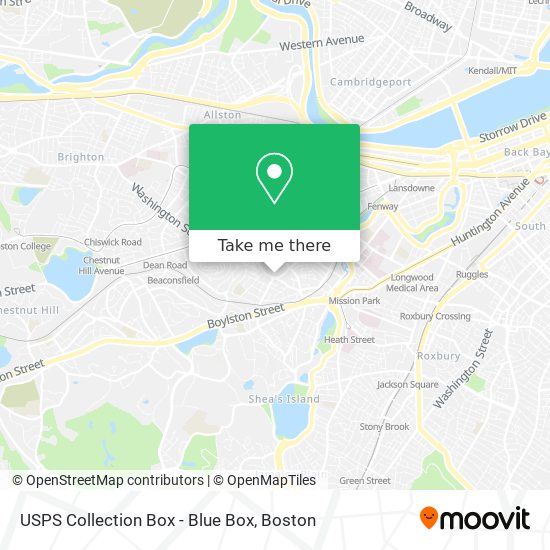 Mapa de USPS Collection Box - Blue Box