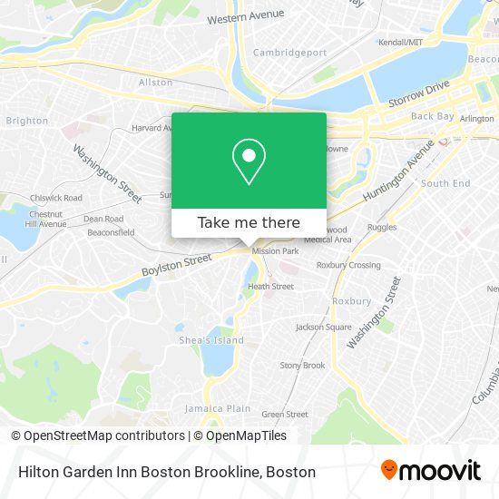 Mapa de Hilton Garden Inn Boston Brookline