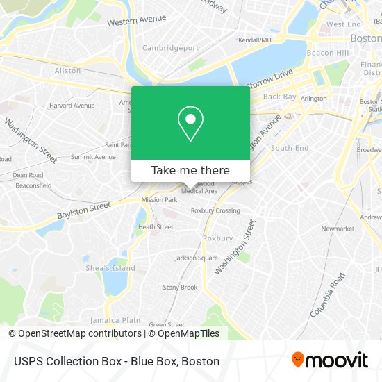 Mapa de USPS Collection Box - Blue Box