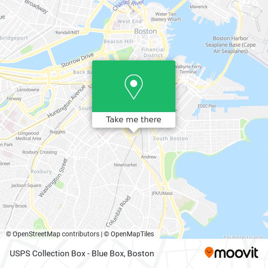 Mapa de USPS Collection Box - Blue Box