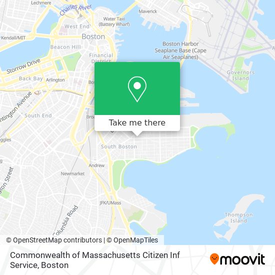 Mapa de Commonwealth of Massachusetts Citizen Inf Service