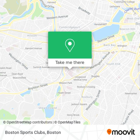 Boston Sports Clubs map