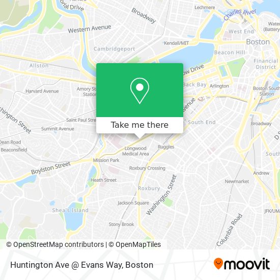 Huntington Ave @ Evans Way map