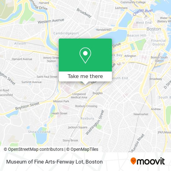 Mapa de Museum of Fine Arts-Fenway Lot