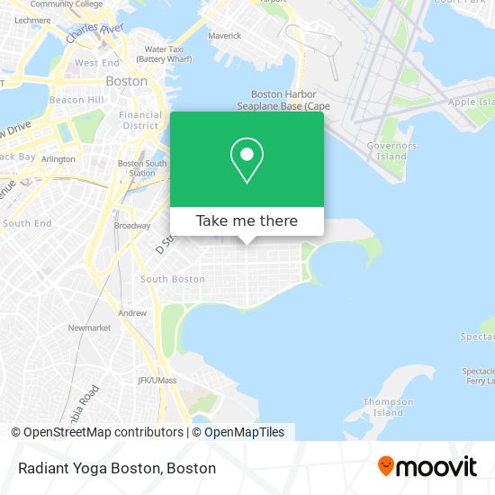 Radiant Yoga Boston map