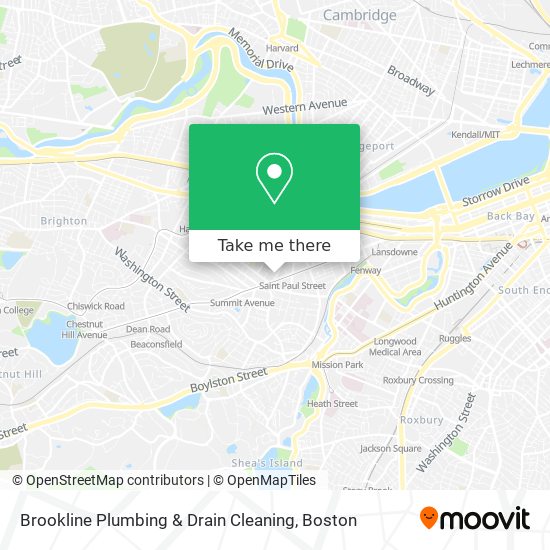 Mapa de Brookline Plumbing & Drain Cleaning