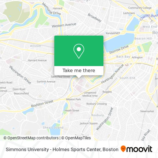 Simmons University - Holmes Sports Center map