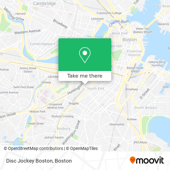 Disc Jockey Boston map