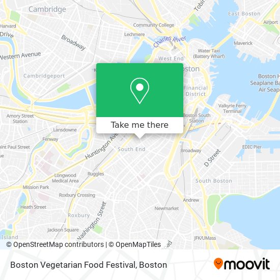 Mapa de Boston Vegetarian Food Festival