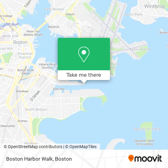Boston Harbor Walk map