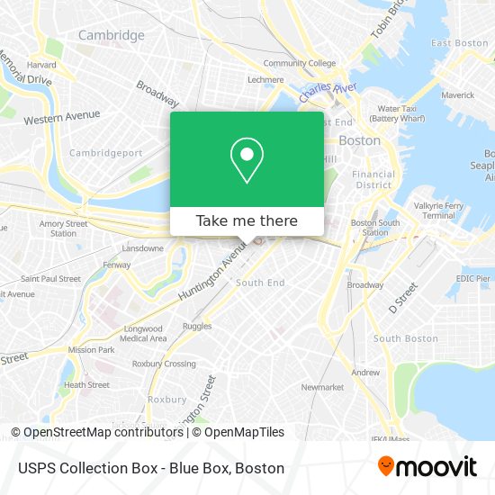 Mapa de USPS Collection Box - Blue Box