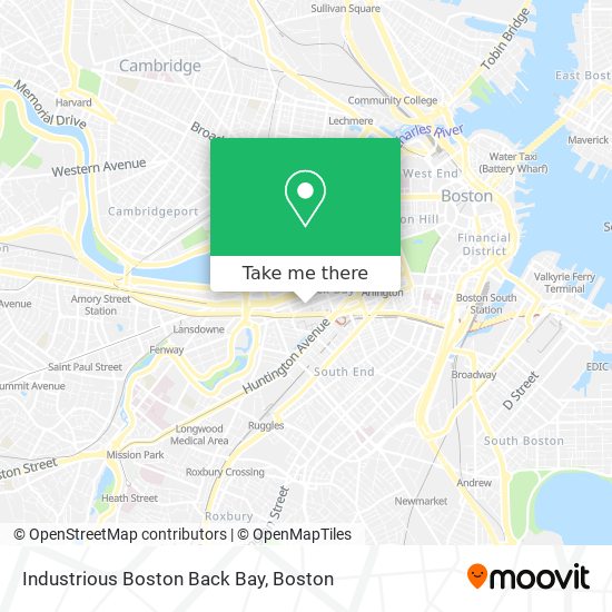 Industrious Boston Back Bay map