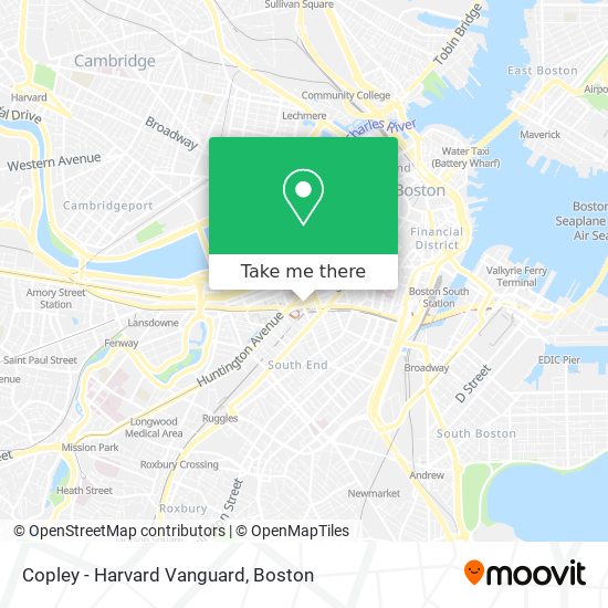 Copley - Harvard Vanguard map