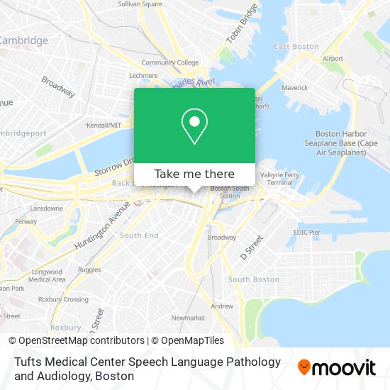 Mapa de Tufts Medical Center Speech Language Pathology and Audiology
