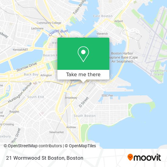 21 Wormwood St Boston map