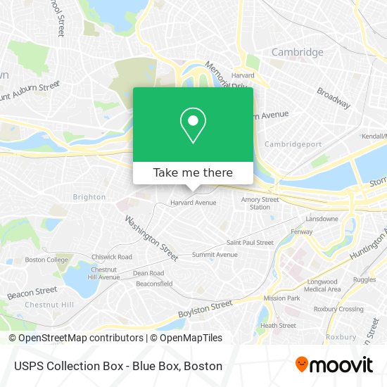 Mapa de USPS Collection Box - Blue Box